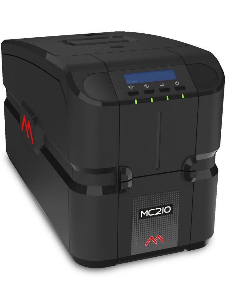 Matica MC210 Dual Sided ID Card & Badge Printer, Dye Sublimation/Thermal Transfer, 300 DPI, LCD Display, Edge-to-Edge Dual-Sided Printing, Swipe-Style Data Encoding, Black | MC210 - Image 2